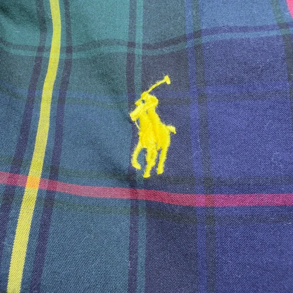Polo Ralph Lauren Tartan Plaid Sleepwear Blue Green S/M no sash bath robe